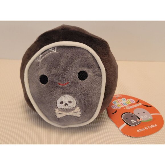 Flip A Mallows By Squishmallows Alva & Felice Reversible Plush Toy 5" Halloween - Picture 2 of 10